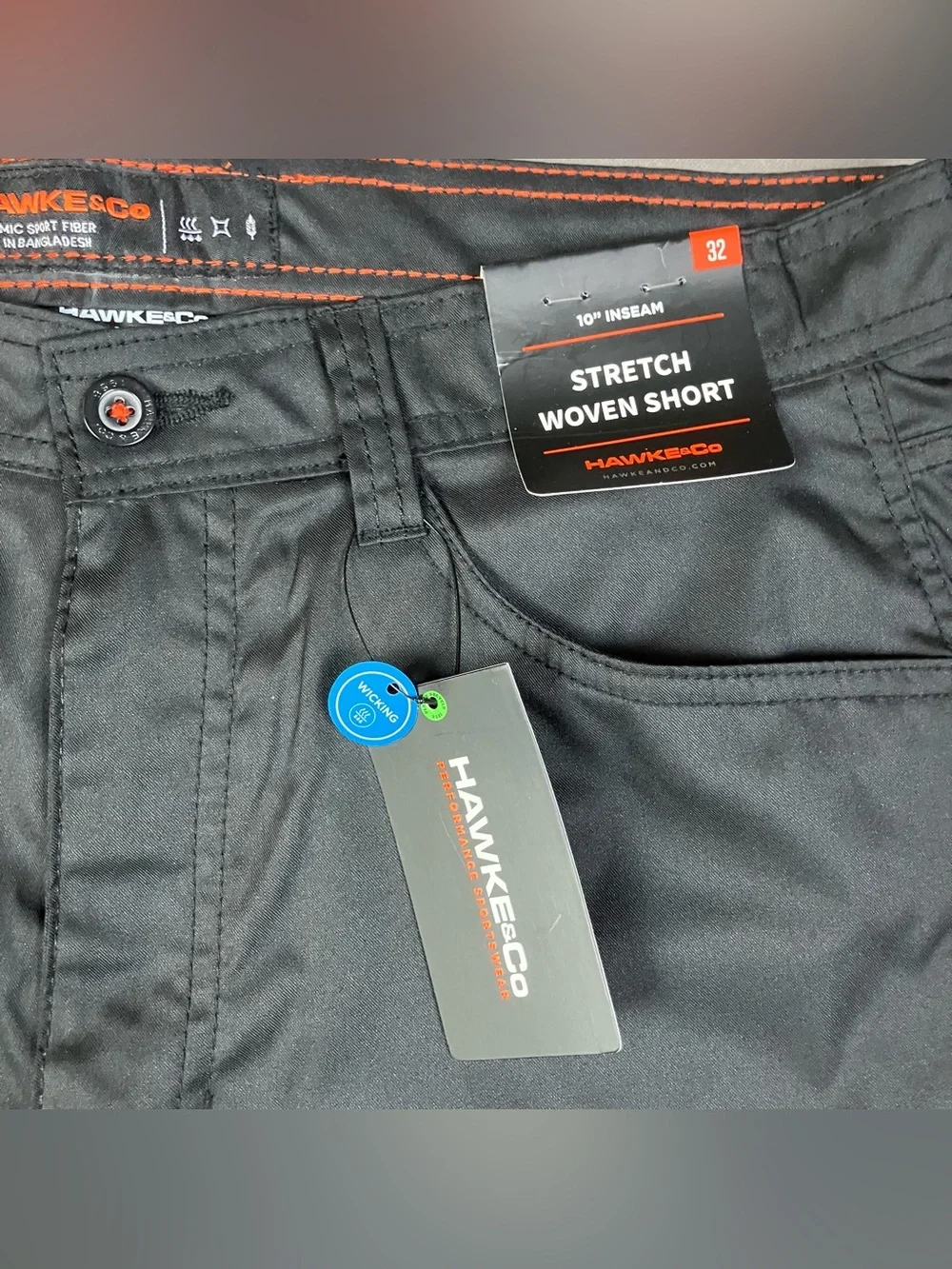 Hawke & Co. Men’s Size 32 Stretch Woven Performance Shorts Black NWT!